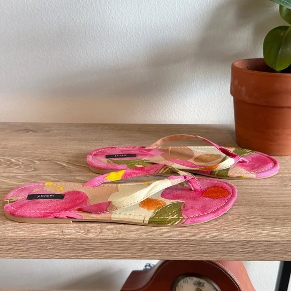 J. Crew Printed Fabric Flip Flop Thong Sandals, 8 - Picture 3 of 6